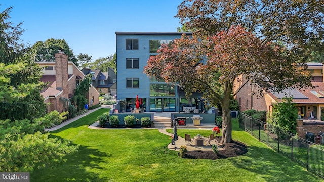 110 Rue Du Boise, Cherry Hill, NJ 08003 - rear view of house with a patio, an outdoor living space, and a residential view