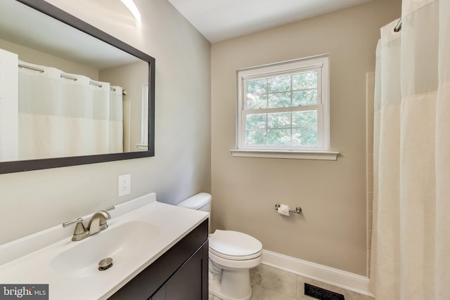 6260 Alpine Ct, Sunderland, MD 20689 - bathroom with vanity, tile patterned floors, and a shower with curtain