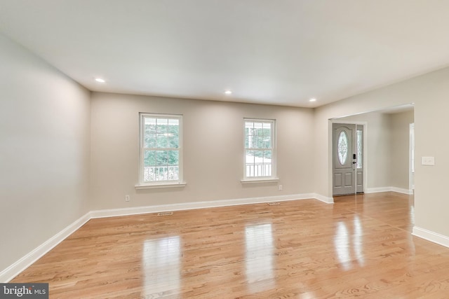 6260 Alpine Ct, Sunderland, MD 20689 - empty room featuring light wood-style floors and recessed lighting