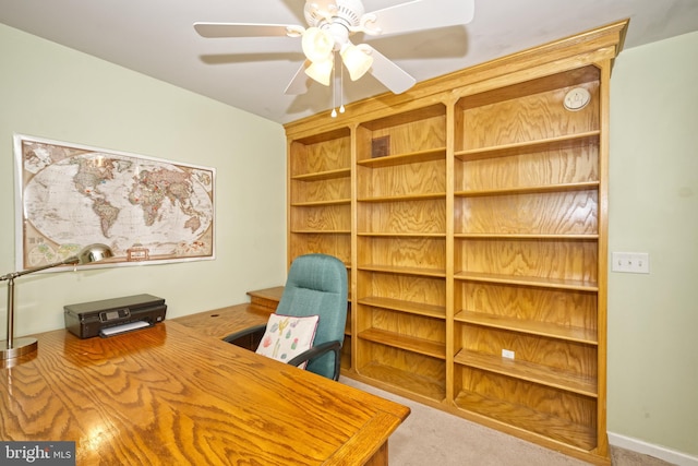 22890 Zoar Rd, Georgetown, DE 19947 - carpeted home office with ceiling fan