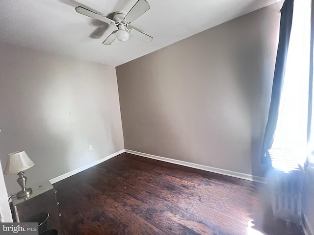 2238 N Bancroft St, Philadelphia, PA 19132 - spare room featuring ceiling fan and dark wood finished floors
