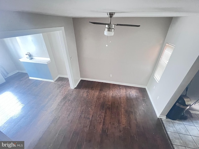 2238 N Bancroft St, Philadelphia, PA 19132 - unfurnished dining area with hardwood / wood-style flooring and a ceiling fan