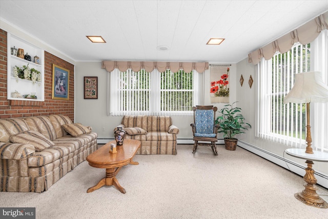 1122 N 14th St, Allentown, PA 18102 - carpeted living room with a baseboard heating unit