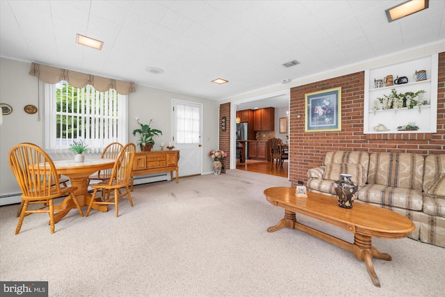 1122 N 14th St, Allentown, PA 18102 - carpeted living room featuring baseboard heating