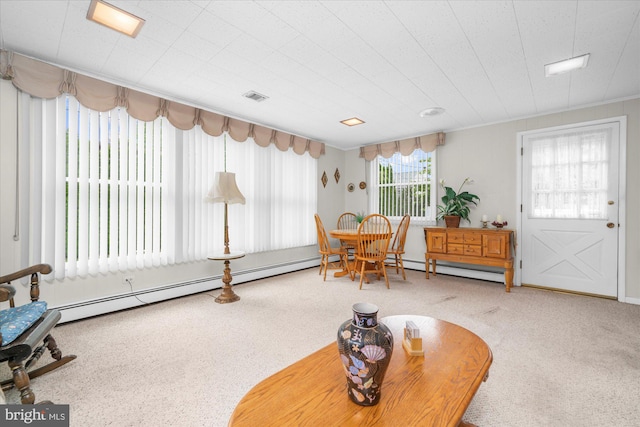 1122 N 14th St, Allentown, PA 18102 - carpeted living room with a baseboard radiator