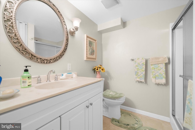 1122 N 14th St, Allentown, PA 18102 - full bath with vanity, tile patterned floors, and a shower with shower door