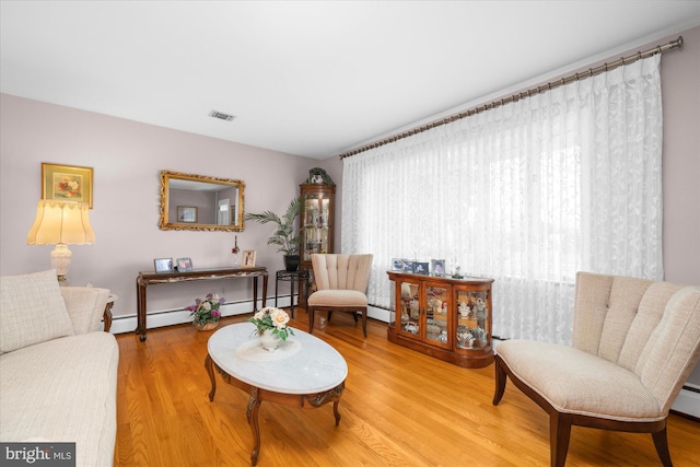 1122 N 14th St, Allentown, PA 18102 - sitting room featuring wood finished floors and baseboard heating