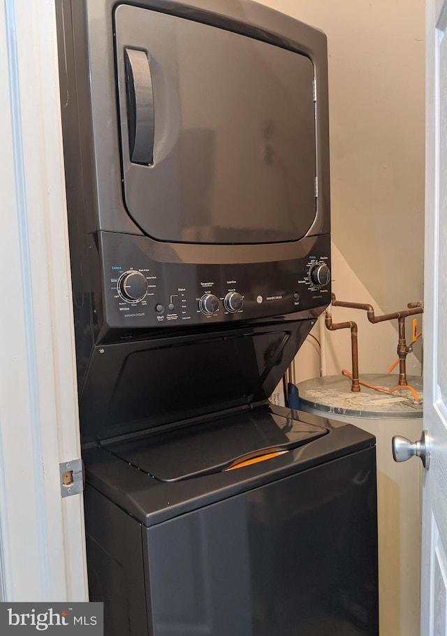 74 Avon Ln Unit 7D, New Hope, PA 18938 - washroom with stacked washer and clothes dryer