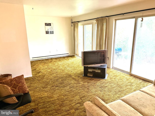 170 E Holly Ln, Tuckerton, NJ 08087 - carpeted living room with a baseboard radiator