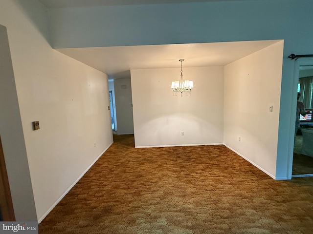 170 E Holly Ln, Tuckerton, NJ 08087 - carpeted spare room with a chandelier and baseboards