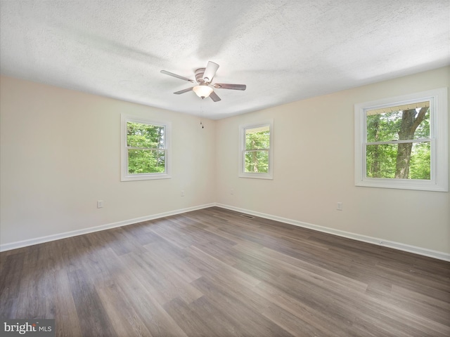 502 Windsong Rd, Harpers Ferry, WV 25425 - spare room with ceiling fan, a textured ceiling, and dark wood-style floors