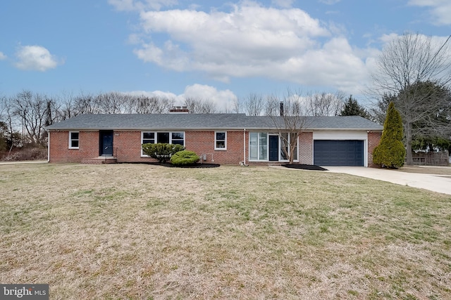 2502 Rancocas Rd, Burlington, NJ 08016 - ranch-style house with brick siding, a garage, driveway, and a front lawn