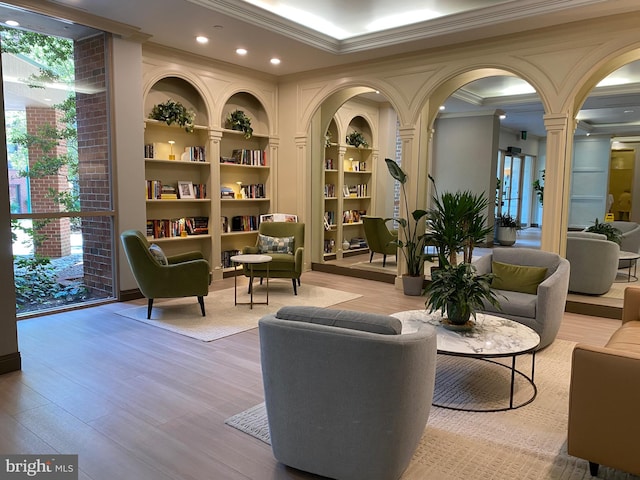 4808 Moorland Ln Unit 613, Bethesda, MD 20814 - common area with ornamental molding and recessed lighting
