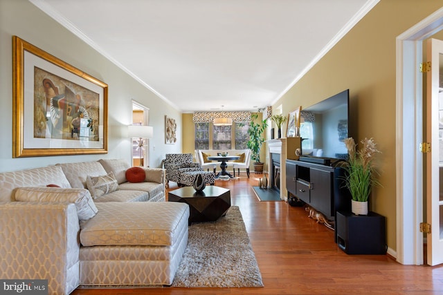 13801 Belle Chasse Blvd Unit 213, Laurel, MD 20707 - living room with ornamental molding and wood finished floors