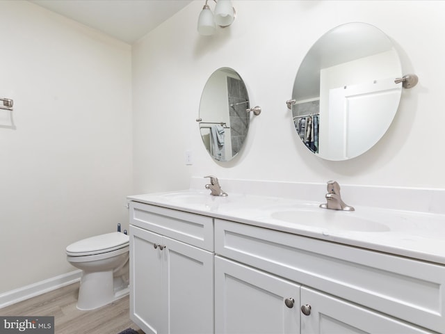 295 Rocky Mount Rd, Linden, VA 22642 - full bath featuring double vanity, wood finished floors, and a shower with curtain
