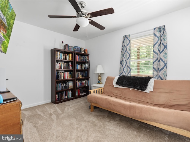 295 Rocky Mount Rd, Linden, VA 22642 - sitting room featuring carpet floors and ceiling fan
