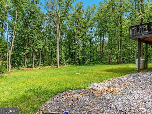 295 Rocky Mount Rd, Linden, VA 22642 - view of green lawn with a deck