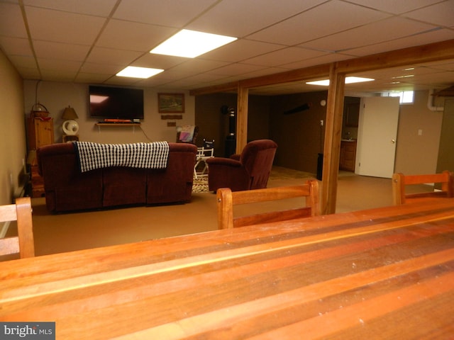 201 Cherry St, Millheim, PA 16854 - living area with a paneled ceiling