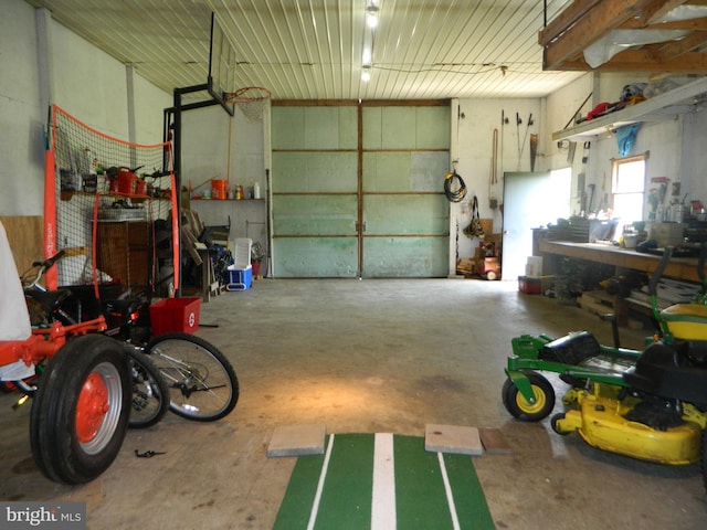 201 Cherry St, Millheim, PA 16854 - garage featuring a workshop area