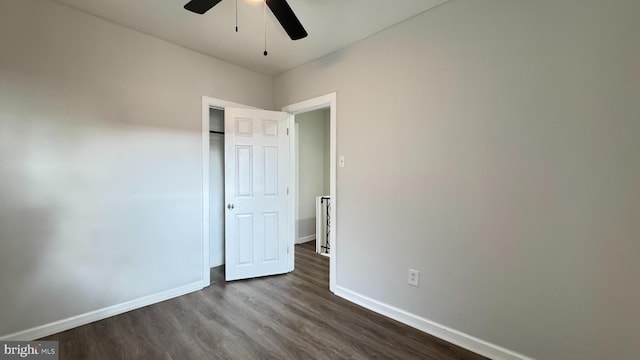 3436 D St, Philadelphia, PA 19134 - unfurnished room featuring ceiling fan and dark wood-type flooring