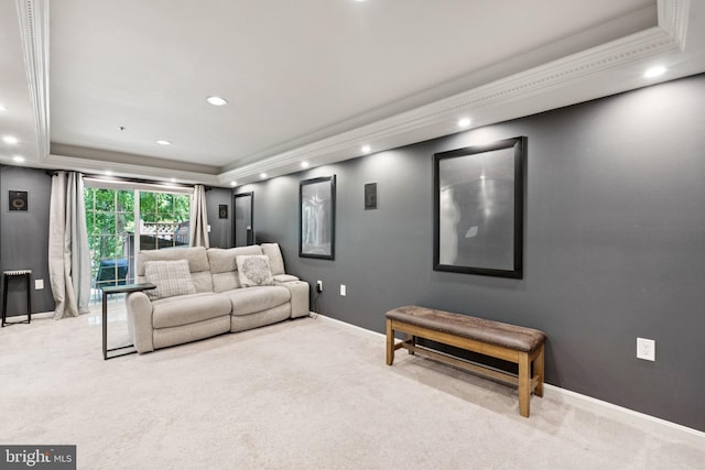 11736 Rockaway Ln Unit 101, Fairfax, VA 22030 - carpeted living area with a tray ceiling and recessed lighting