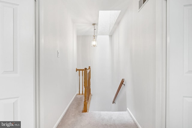 11736 Rockaway Ln Unit 101, Fairfax, VA 22030 - stairway with carpet floors and a skylight