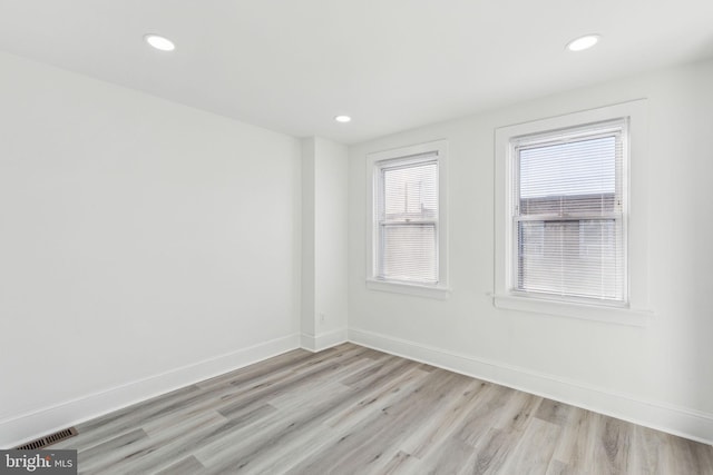 3287 Edgemont St, Philadelphia, PA 19134 - unfurnished room with light wood-style floors and recessed lighting