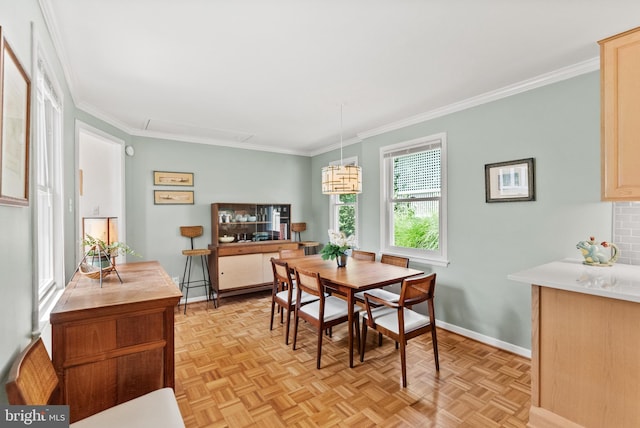 7001 Sycamore Ave, Takoma Park, MD 20912 - dining space featuring attic access and crown molding