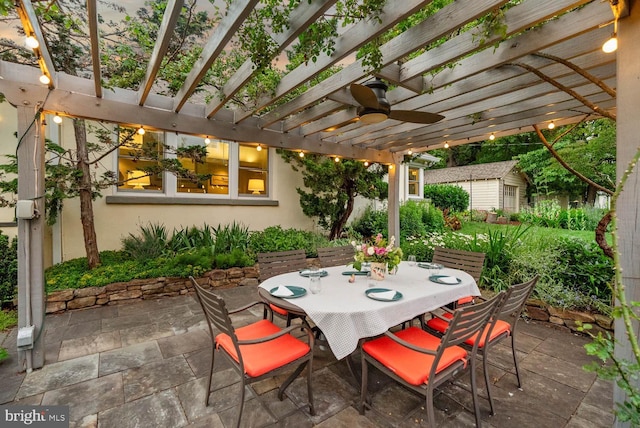 7001 Sycamore Ave, Takoma Park, MD 20912 - view of patio / terrace featuring outdoor dining space, a pergola, and a storage unit
