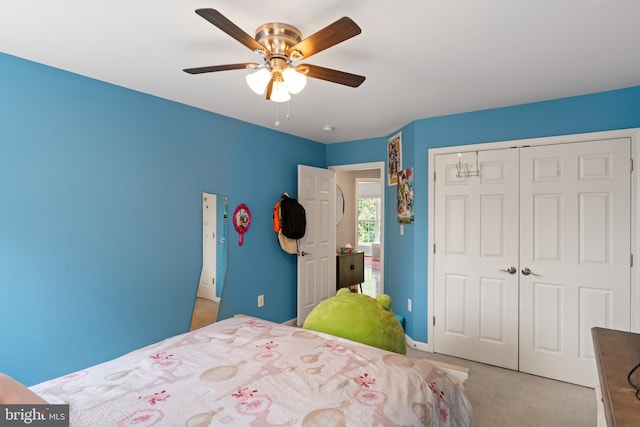 42066 Fiddlehead Pl, Aldie, VA 20105 - carpeted bedroom featuring a closet and a ceiling fan