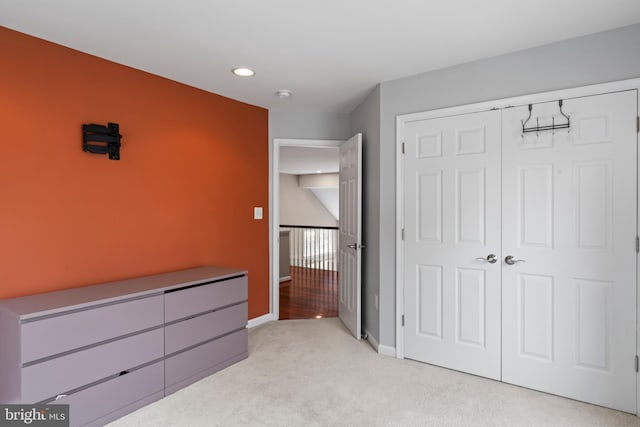 42066 Fiddlehead Pl, Aldie, VA 20105 - unfurnished bedroom with light colored carpet, recessed lighting, and a closet