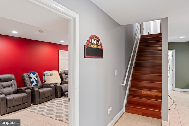 42066 Fiddlehead Pl, Aldie, VA 20105 - stairs with tile patterned flooring and recessed lighting