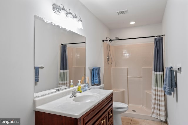 42066 Fiddlehead Pl, Aldie, VA 20105 - bathroom featuring vanity, tile patterned floors, and a shower with curtain
