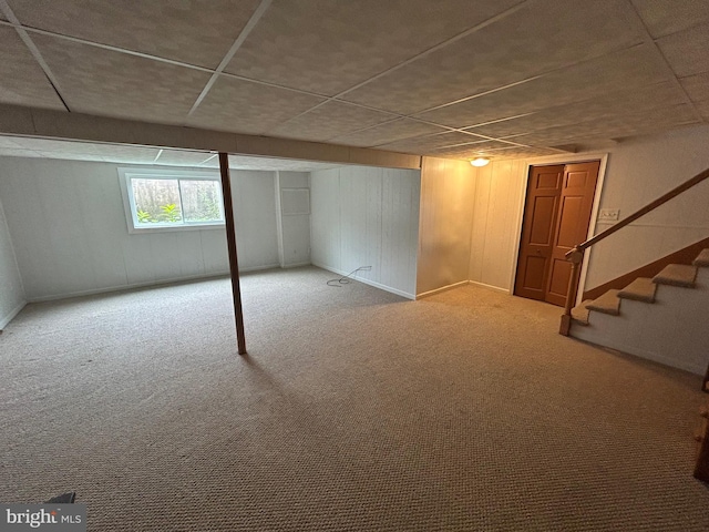 305 Reservoir Rd, Mechanicsburg, PA 17055 - basement featuring stairway and carpet flooring