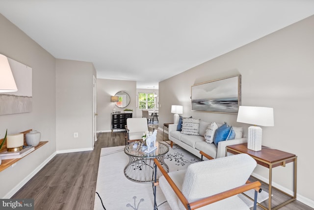 2050 N Calvert St Unit 410, Arlington, VA 22201 - living room with wood finished floors and baseboards