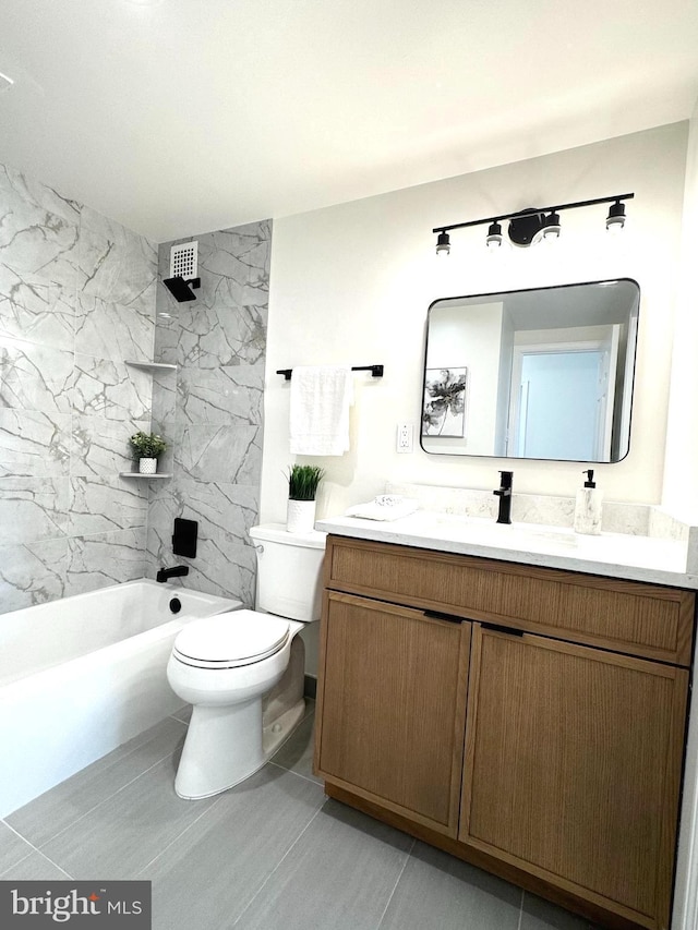 4141 N Henderson Rd Unit 1220, Arlington, VA 22203 - bathroom with vanity, shower / bathtub combination, and tile patterned floors