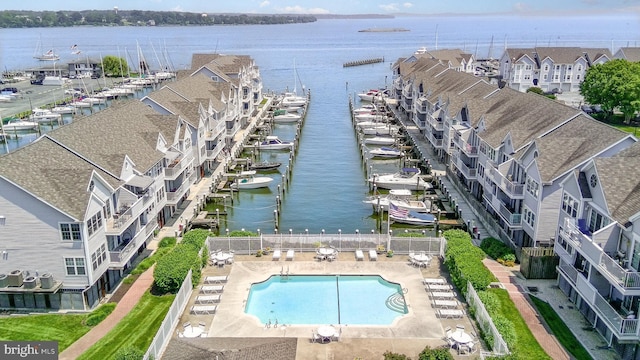 245 Blue Bill Ln Unit 245-D, Havre De Grace, MD 21078 - drone / aerial view of a large body of water and a pool