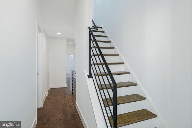 1737 N 28th St, Philadelphia, PA 19121 - staircase with wood finished floors and recessed lighting