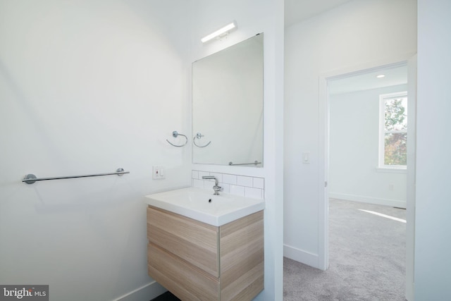 1737 N 28th St, Philadelphia, PA 19121 - bathroom with vanity and decorative backsplash