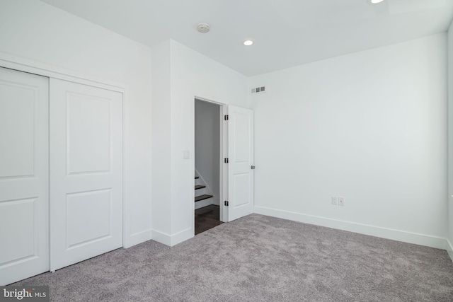 1737 N 28th St, Philadelphia, PA 19121 - unfurnished bedroom with carpet, a closet, and recessed lighting