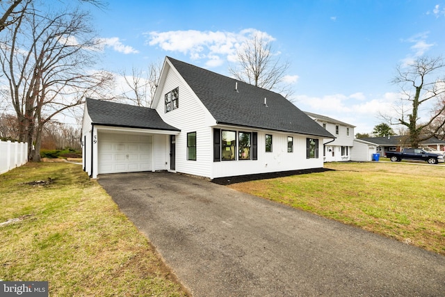 59 Parkside Cir, Willingboro, NJ 08046 - view of front of property featuring a garage, roof with shingles, and asphalt driveway