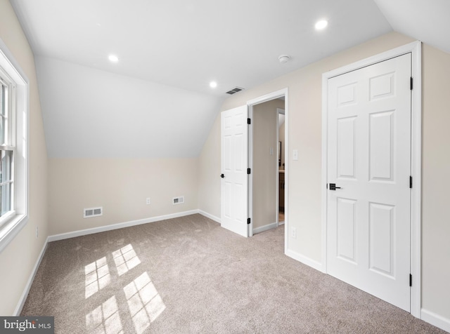 59 Parkside Cir, Willingboro, NJ 08046 - additional living space with lofted ceiling, carpet floors, and recessed lighting