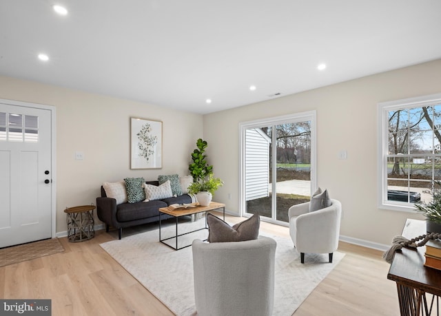 59 Parkside Cir, Willingboro, NJ 08046 - living room featuring light wood-type flooring and recessed lighting