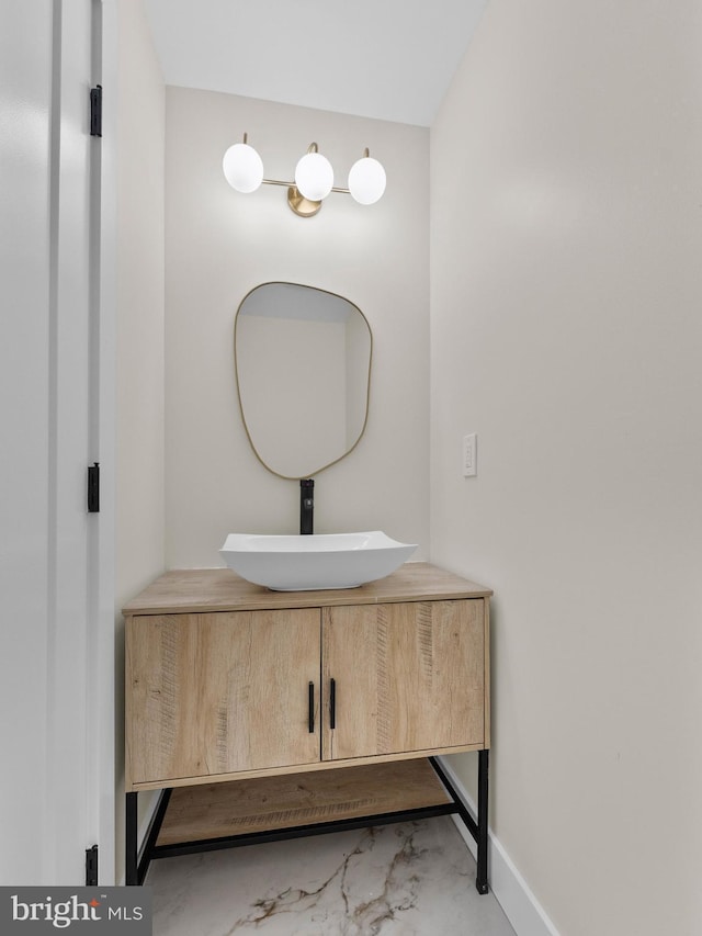 103 Hillcrest Ln, Willingboro, NJ 08046 - bathroom featuring marble finish flooring and vanity