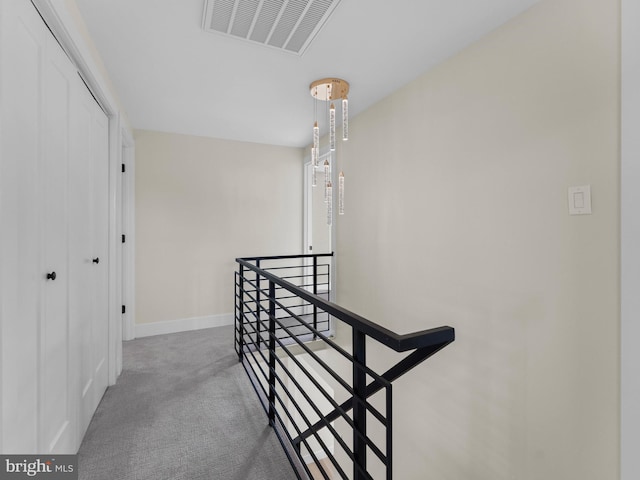 103 Hillcrest Ln, Willingboro, NJ 08046 - hall featuring an upstairs landing and carpet flooring