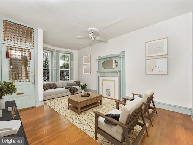 2700 Saint Paul St, Baltimore, MD 21218 - living room with ceiling fan and wood finished floors