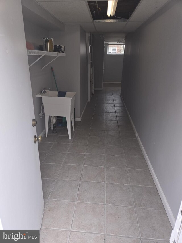 1531 Stevens St, Philadelphia, PA 19149 - corridor featuring tile patterned flooring and a sink