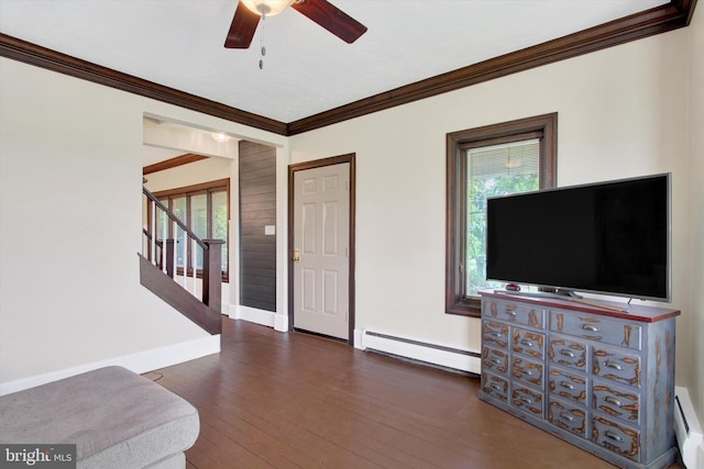 2540 Stoney Point Rd, East Berlin, PA 17316 - entryway with baseboard heating, plenty of natural light, ceiling fan, ornamental molding, and stairway