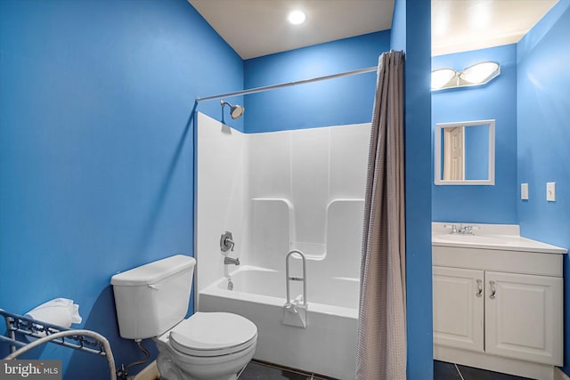 43146 Scenic Creek Way, Leesburg, VA 20176 - full bath featuring shower / bathtub combination with curtain, vanity, and tile patterned floors