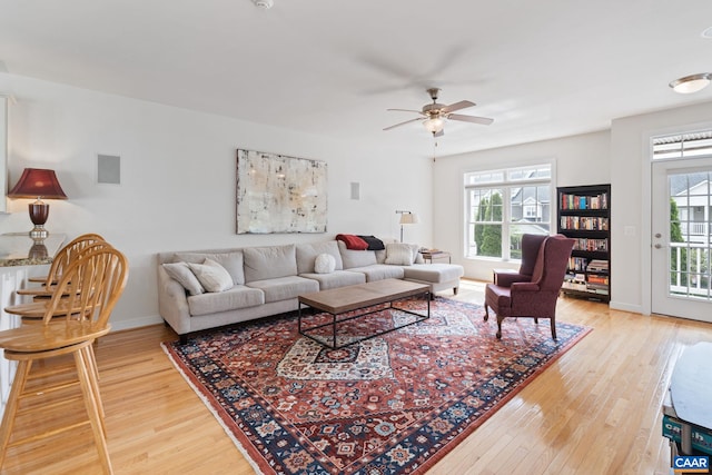 2126 Sundown Pl, Charlottesville, VA 22911 - living area featuring light wood-style floors and a ceiling fan